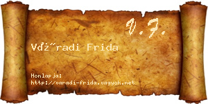 Váradi Frida névjegykártya